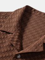 Set – kubánská košile jacquard kohoutí stopa a lněné kalhoty