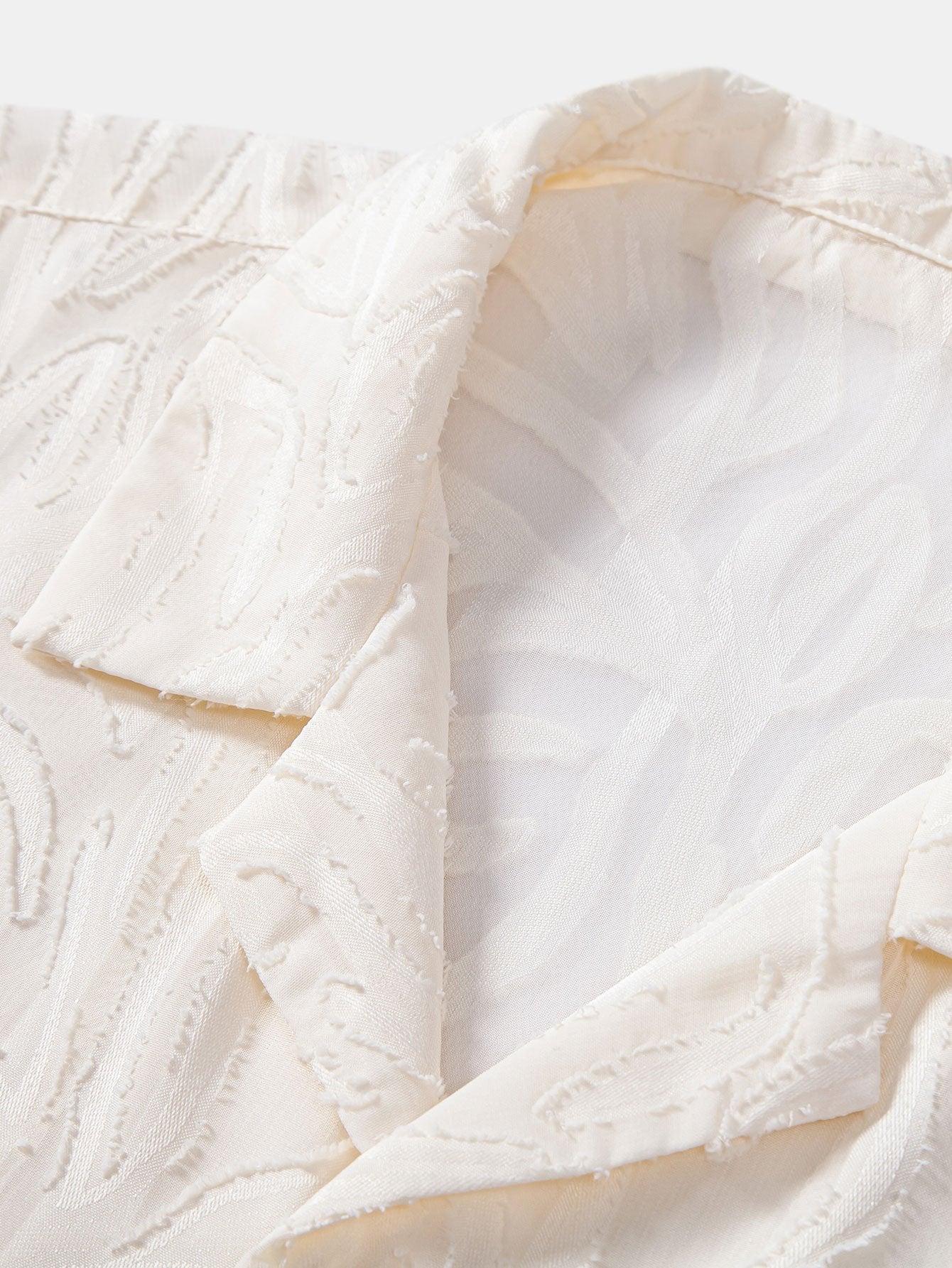 Set – kubánská jacquard košile a rovné lněné kalhoty