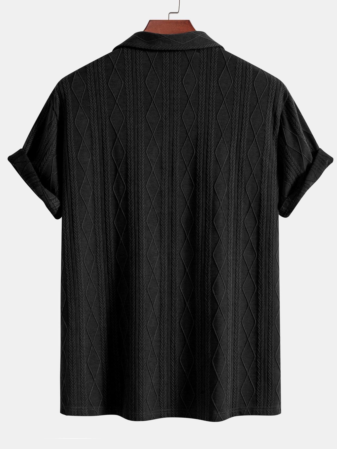 Set – kubánská jacquard košile a rovné lněné kalhoty
