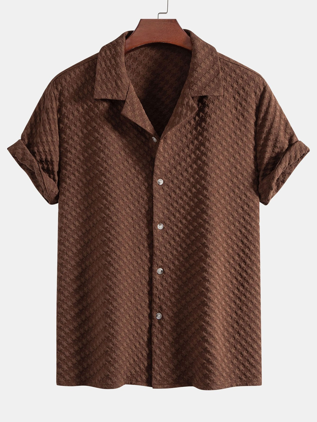 Set – kubánská košile jacquard kohoutí stopa a lněné kalhoty