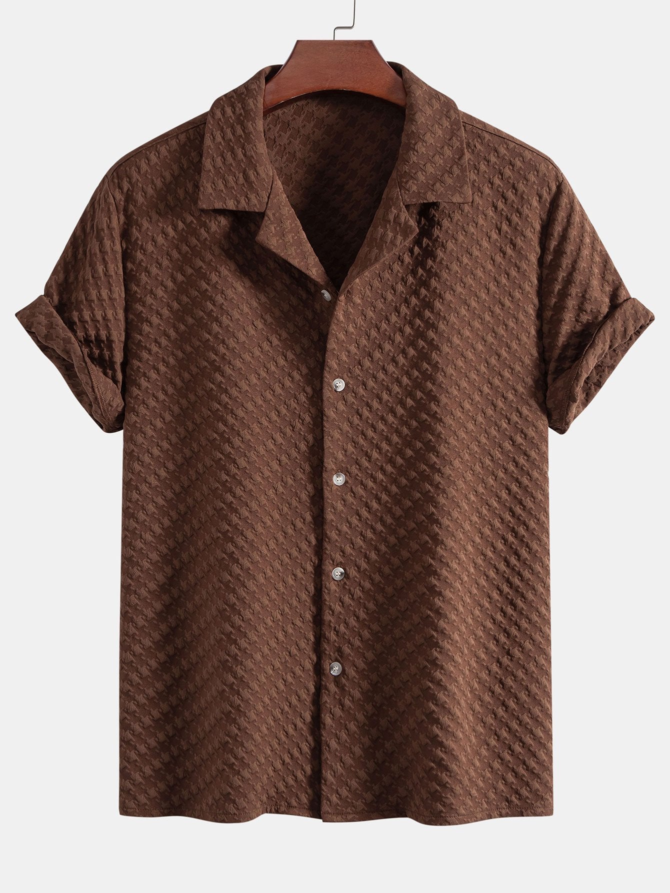 Set – kubánská košile jacquard kohoutí stopa a lněné kalhoty