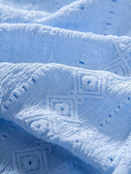 Set – kubánská jacquard košile a rovné lněné kalhoty