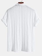 Set – kubánská jacquard košile a lněné bavlněné kalhoty