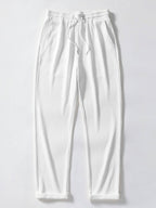 Set – geometrický jacquard polo a rovné kalhoty