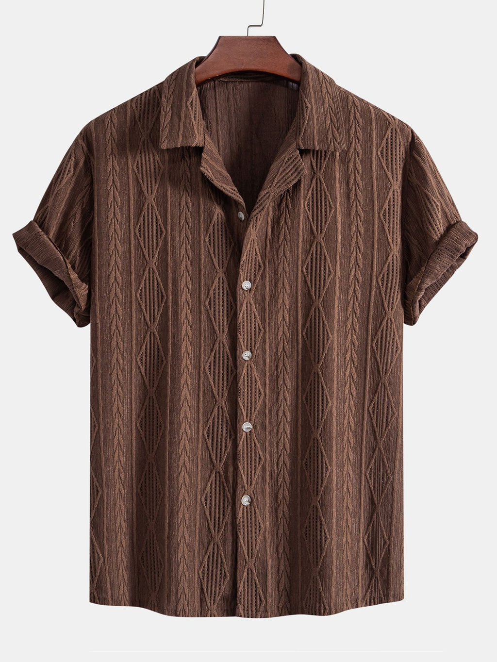 Set – kubánská jacquard košile a zkrácené lněné kalhoty