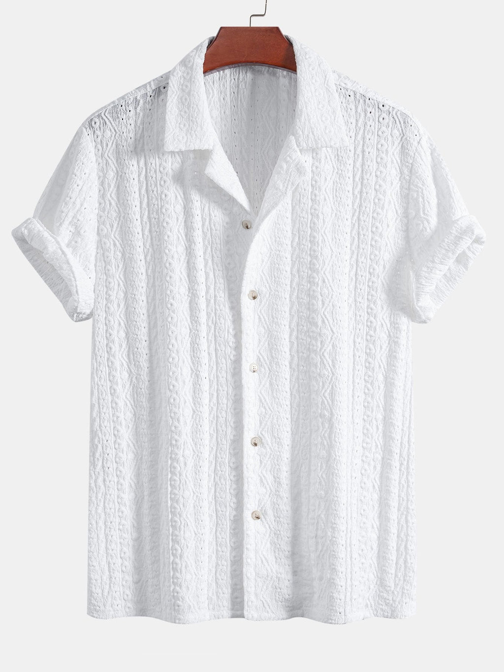 Set – kubánská jacquard košile a lněné bavlněné kalhoty