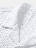 Set – kubánská jacquard košile a lněné bavlněné kalhoty
