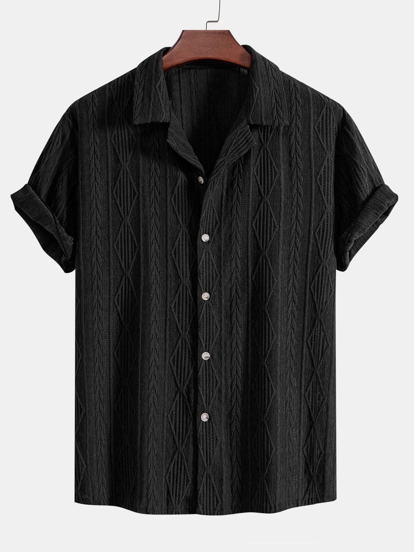 Set – kubánská jacquard košile a zkrácené lněné kalhoty
