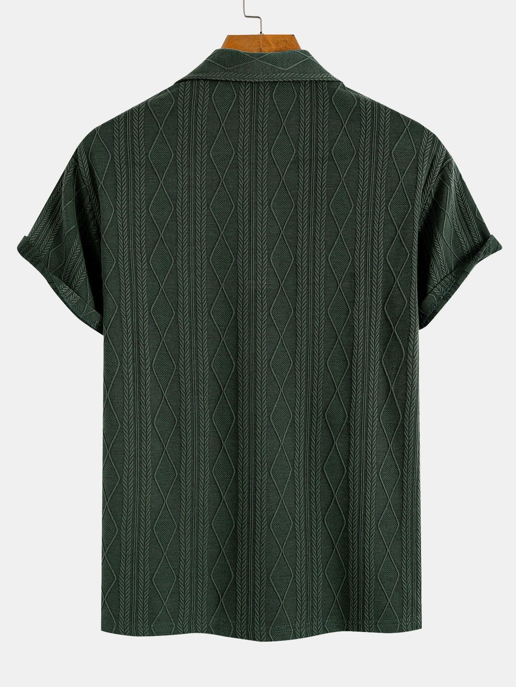 Set – geometrický jacquard polo a rovné kalhoty