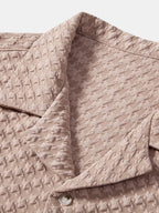 Set – kubánská košile jacquard kohoutí stopa a lněné kalhoty