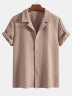 Set – kubánská košile jacquard kohoutí stopa a lněné kalhoty
