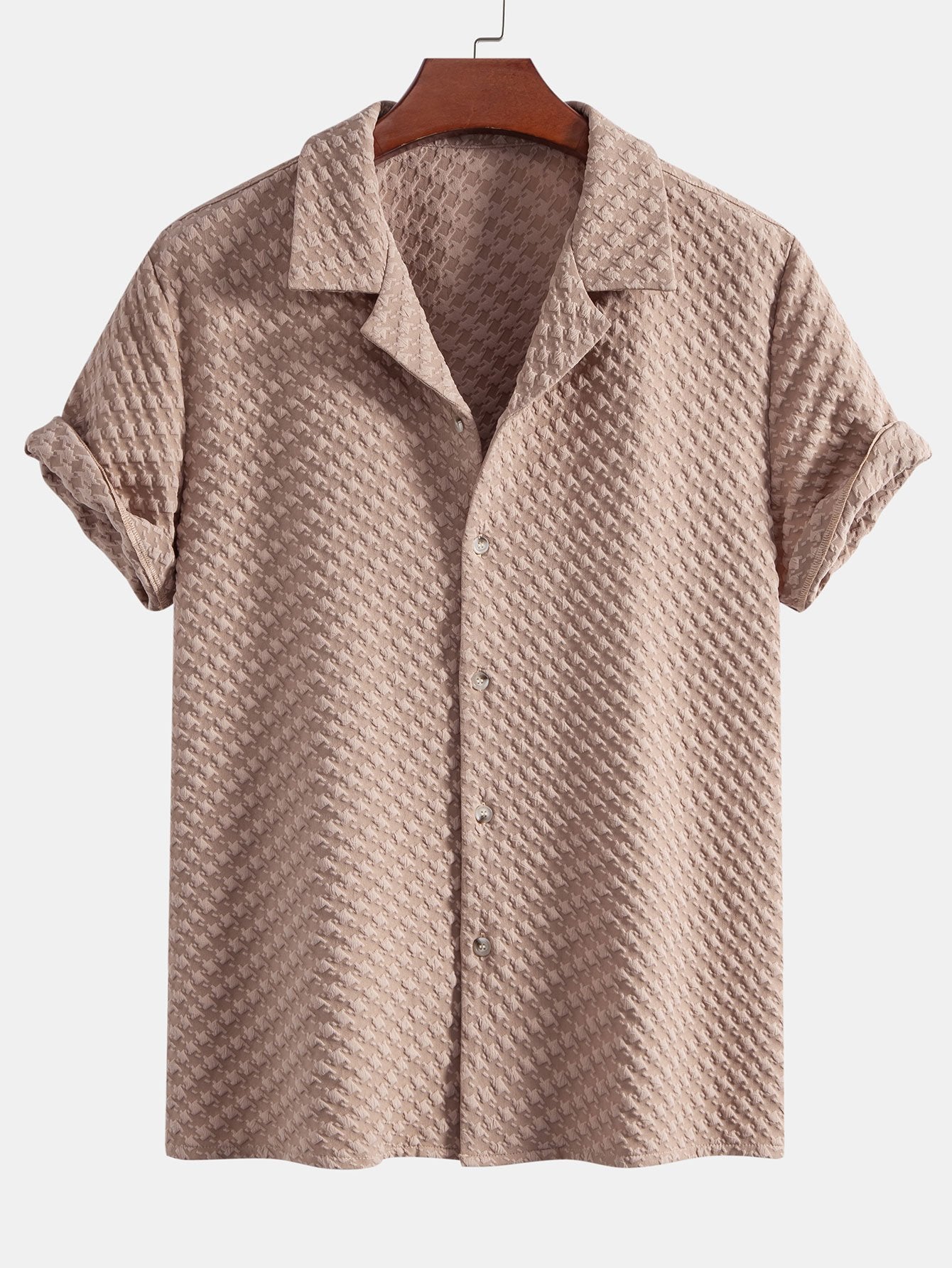 Set – kubánská košile jacquard kohoutí stopa a lněné kalhoty