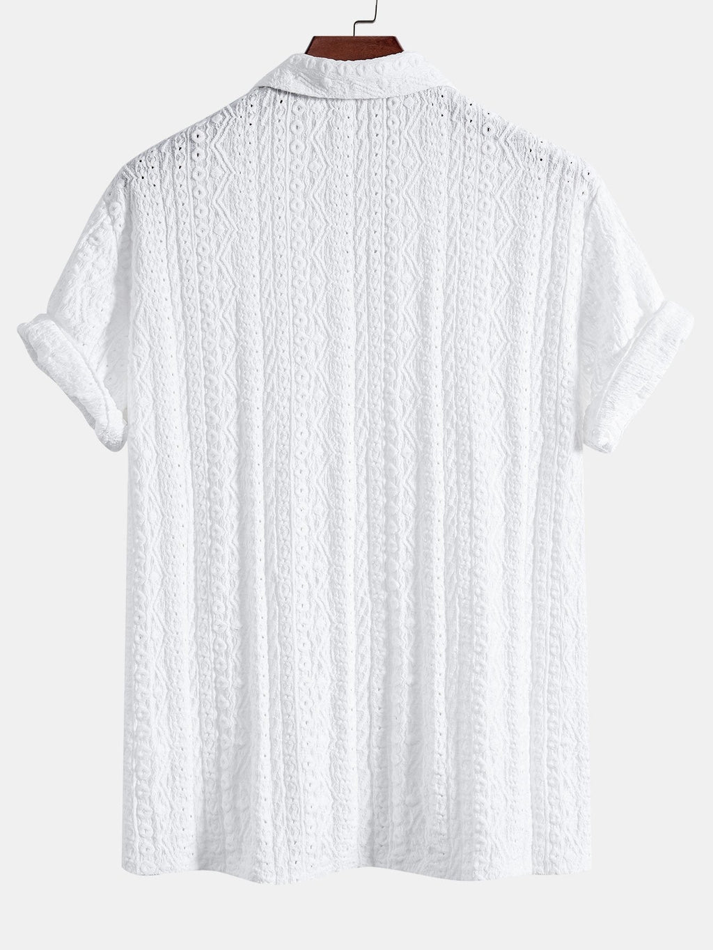 Set – kubánská jacquard košile a rovné lněné kalhoty