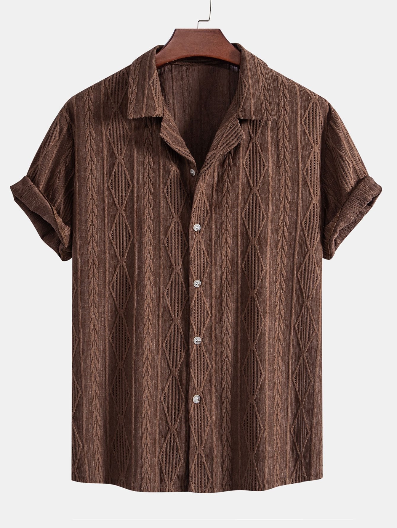 Set – kubánská jacquard košile a texturované šortky