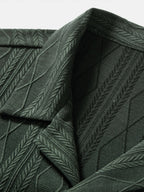 Set – kubánská jacquard košile a rovné lněné kalhoty