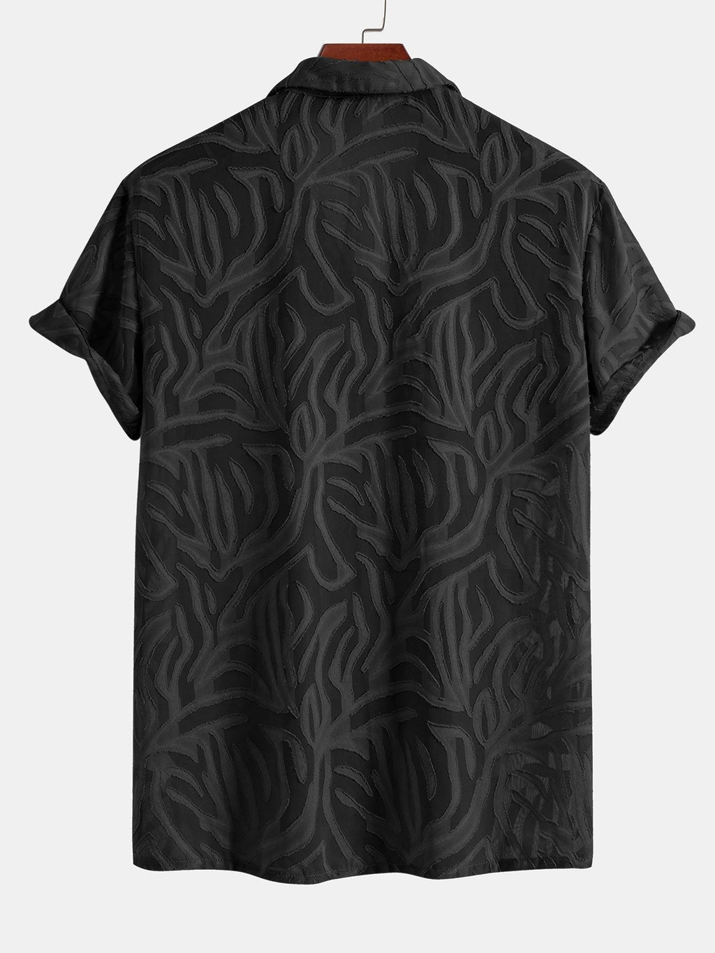 Set – kubánská jacquard košile a rovné lněné kalhoty