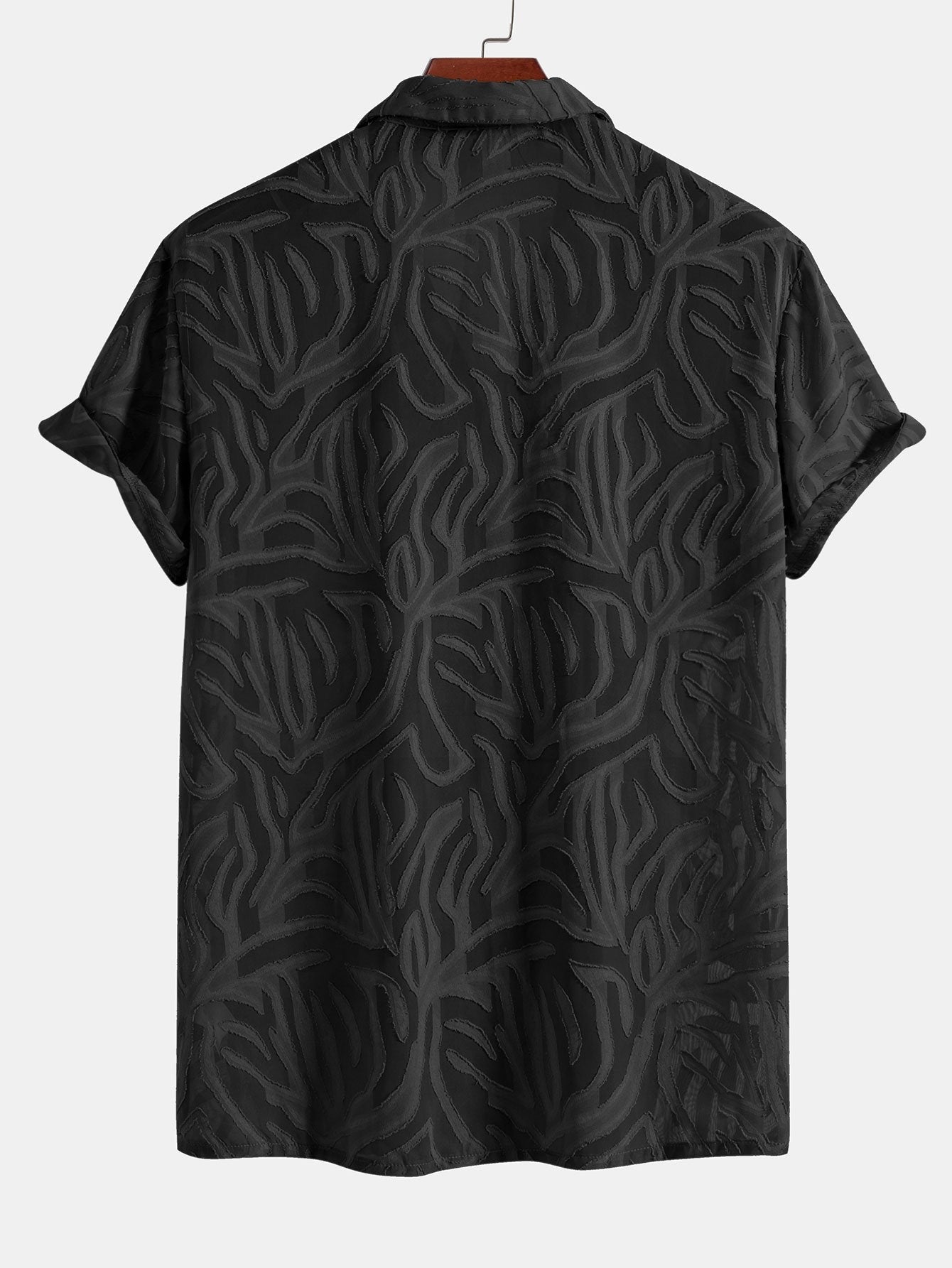 Set – kubánská jacquard košile a rovné lněné kalhoty