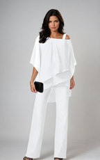 Mirella™ - Conjunto de Dos Piezas en Capas | Blanco