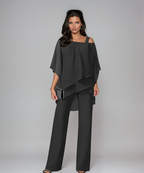Mirella™ - Conjunto de Dos Piezas en Capas | Negro