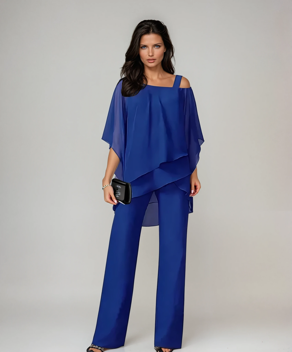 Mirella™ - Conjunto de Dos Piezas en Capas | Azul