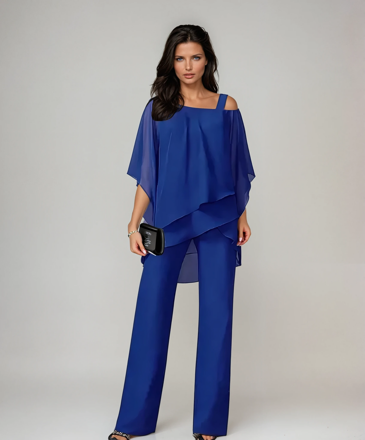 Mirella™ - Conjunto de Dos Piezas en Capas | Azul
