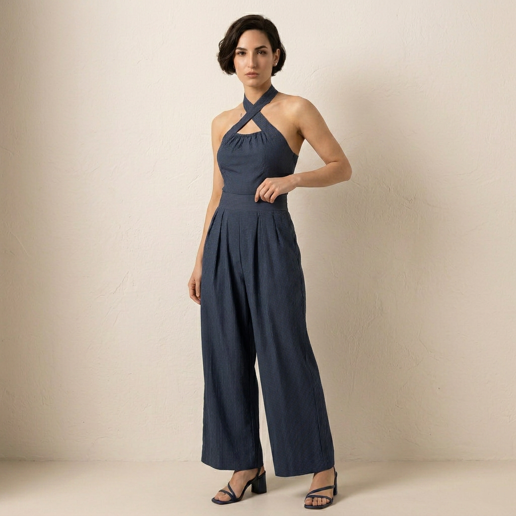 Bianca | Lněno-bavlněný set s elegantním překříženým výstřihem