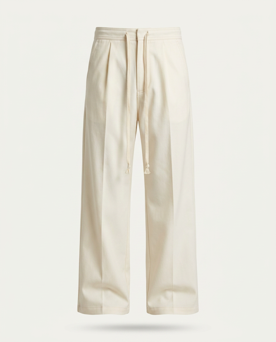 Elegantní pánské bílé jogger kalhoty – oversize střih