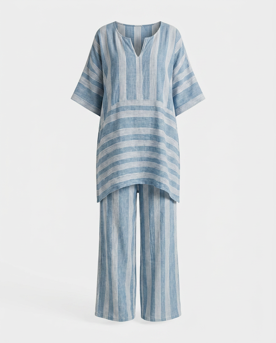 Dámský boho pruhovaný set – oversize střih