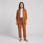 Dámský lounge set – lněná bavlněná košile a kalhoty