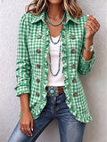 Esperanza | Chamarra a Cuadros Vichy con Volante - Color Verde