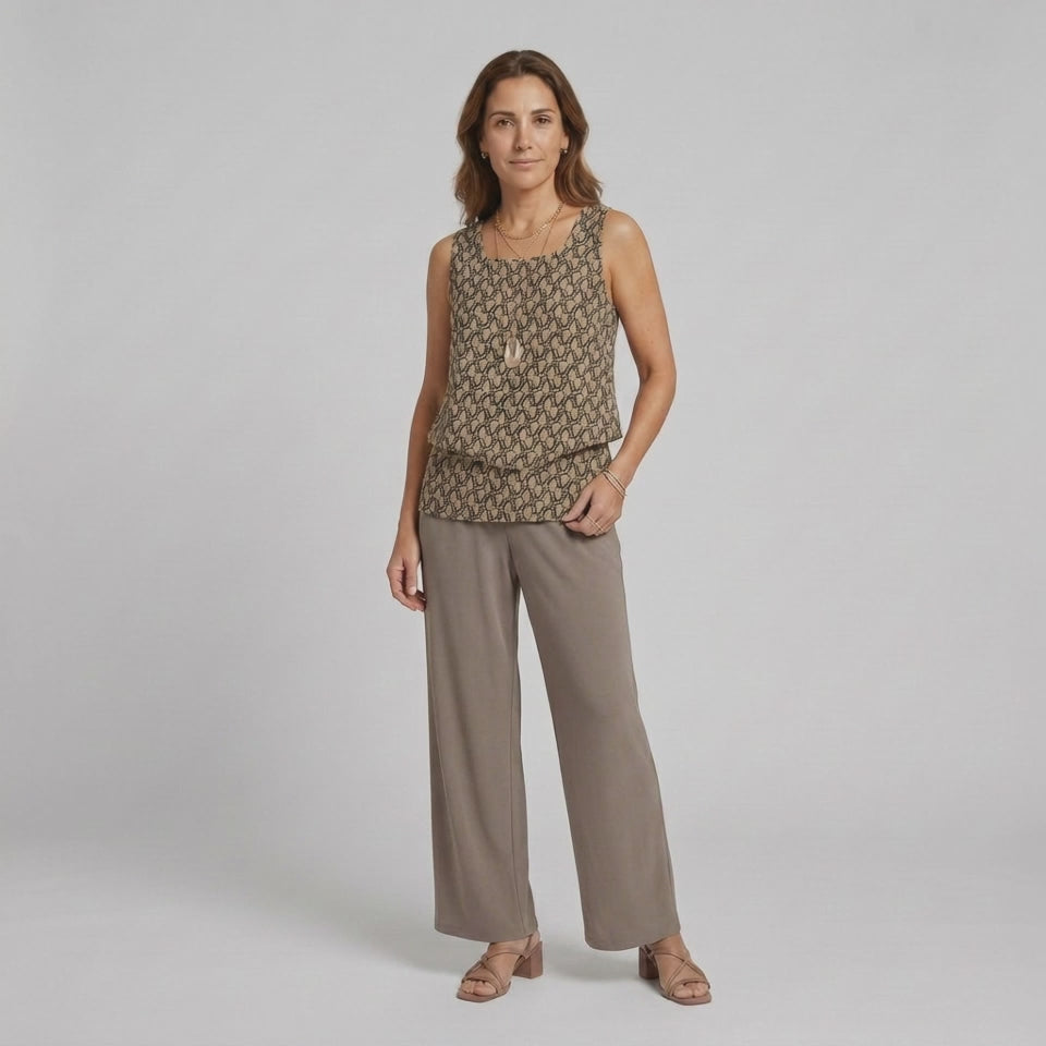 Letní elegantní dámský set – halenka a kalhoty