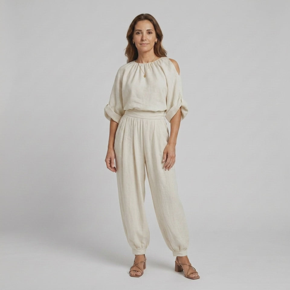 Dvoudílný set off-shoulder – casual chic styl