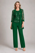 Mireya conjunto de chifón Verde esmeralda