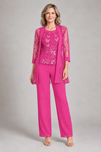 Margarita conjunto de chifón Fucsia intenso