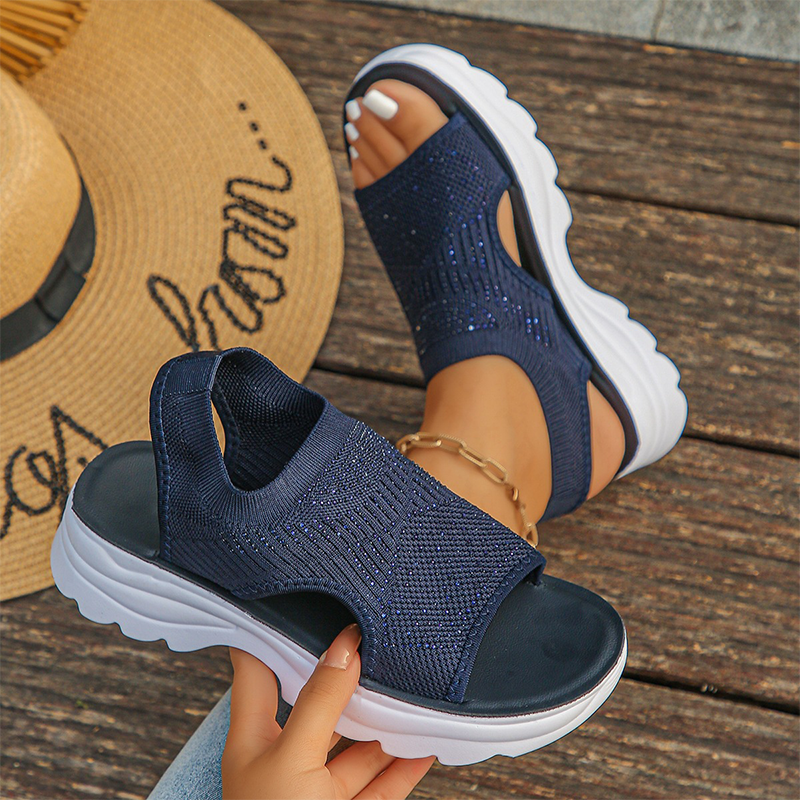 Sandalias de plataforma para mujer en malla transpirable
