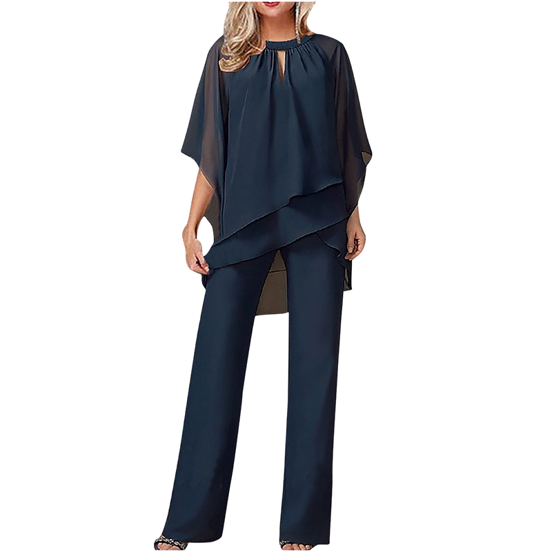 Valentina | Conjunto Elegante con Blusa Asimétrica y Pantalón de Pierna Ancha