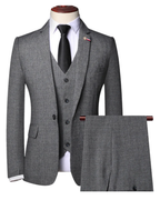 Pánský třídílný oblek slim fit pro formální příležitosti